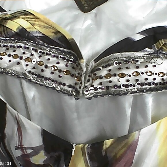 Marie Lee Formal Dress Size 16 White Yellow Purple Pink - Picture 3 of 9